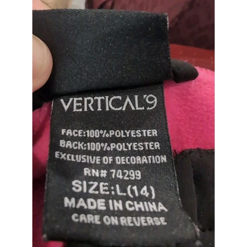 VERTICAL 9 YOUTH FULL ZIP JACKET SIZE LARGE 14  BLACK W/REFLECTIVE LOGO